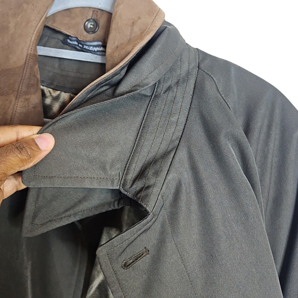 Preswick & Moore Shell Trench Coat Men Long Cozy Coat Size 44 New/Tag WPL11403 - Picture 11 of 16